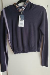 Zara Knitwear Navie Blue hoodie